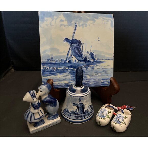 Delft Holland Miniatures & Tile Windmill Design Signed Hand Painted - Picture 2 of 14